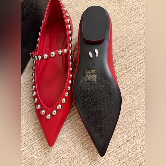 Rebecca Minkoff Red Studded Flats - Picture 7 of 7